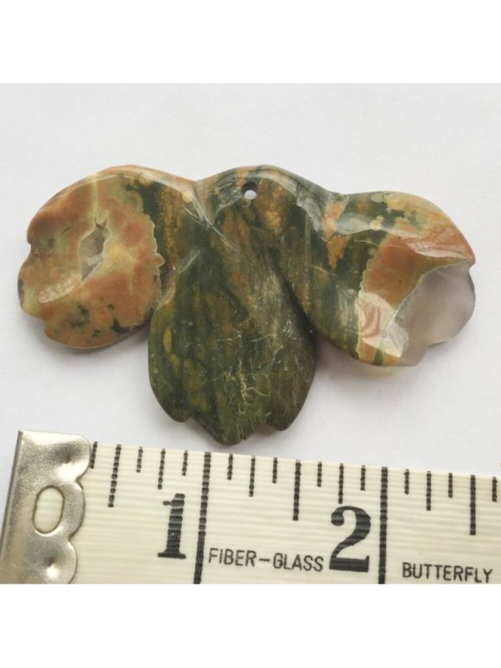 Large 70mm RHYOLITE Carved Butterfly Pendant L👀K